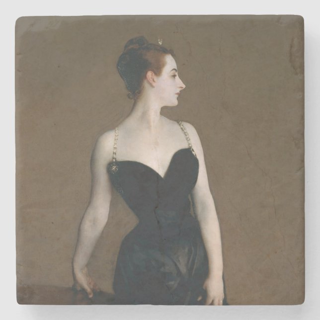 John Singer Sargent Madame X Classic Portrait Steinuntersetzer (Vorderseite)