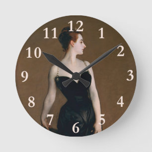 John Singer Sargent Madame X klassisches Porträt Runde Wanduhr