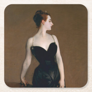 John Singer Sargent Madame X Porträt Moody Rechteckiger Pappuntersetzer