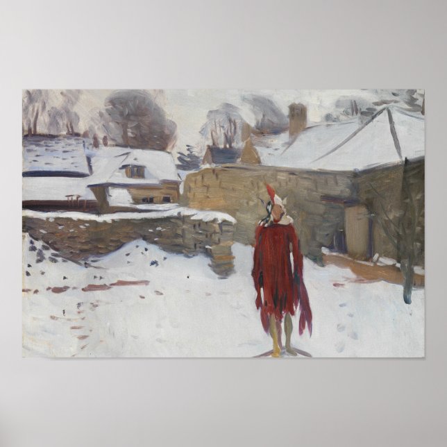 John Singer Sargent - Mannikin im Schnee Poster (Vorne)