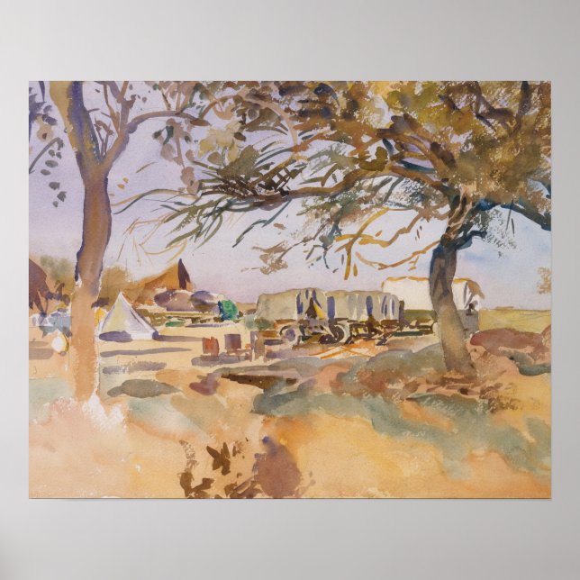 John Singer Sargent - Militärlager Poster (Vorne)
