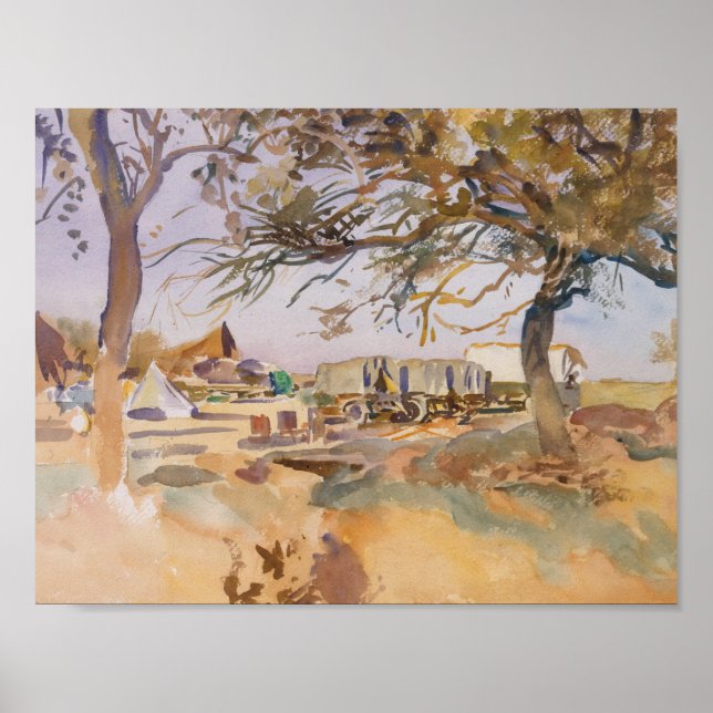 John Singer Sargent - Militärlager Poster (Vorne)