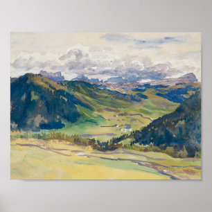 John Singer Sargent - Open Valley, Dolomiten Poster