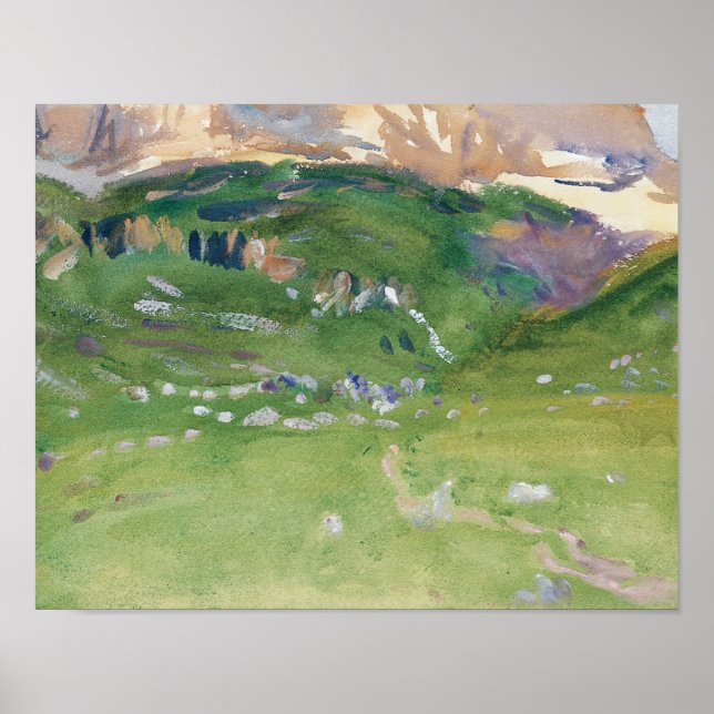 John Singer Sargent - Sellar Alp, Dolomiten Poster (Vorne)