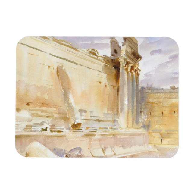John Singer Sargent - Tempel Bacchus, Baalbek Magnet (Horizontal)