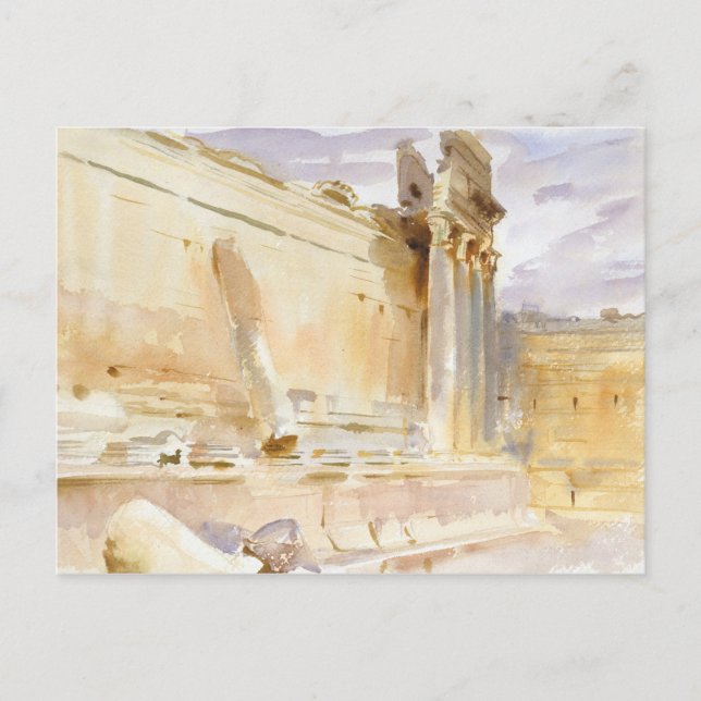 John Singer Sargent - Tempel Bacchus, Baalbek Postkarte (Vorderseite)