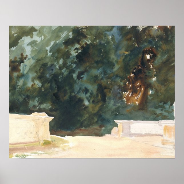John Singer Sargent - Terrasse und Garten Poster (Vorne)