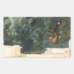 John Singer Sargent - Terrasse und Garten Rechteckiger Aufkleber