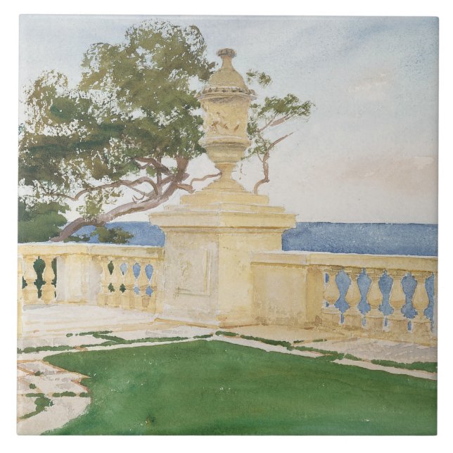 John Singer Sargent - Terrasse, Vizcaya Fliese (Vorderseite)