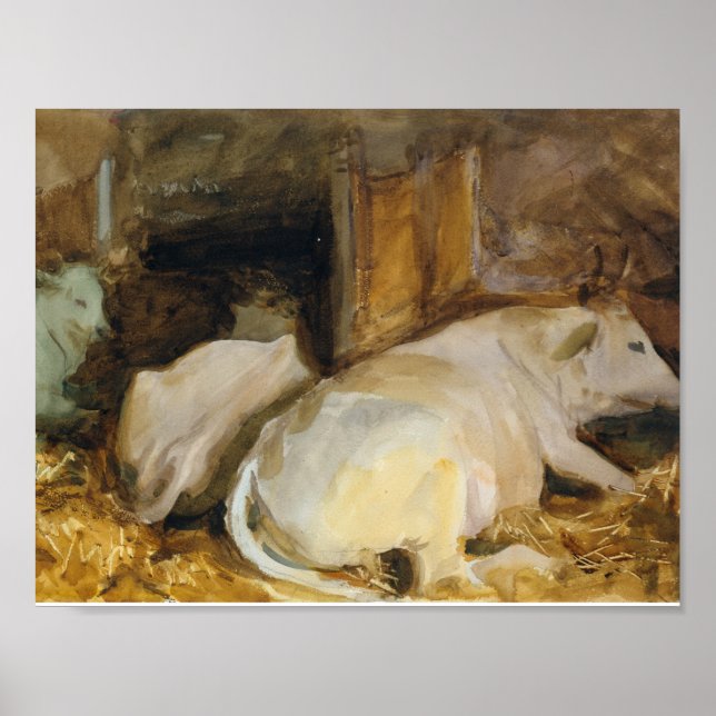 John Singer Sargent - Three Oxen Poster (Vorne)