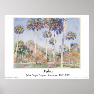 John Singer Sargent Watercolor - Palms Poster