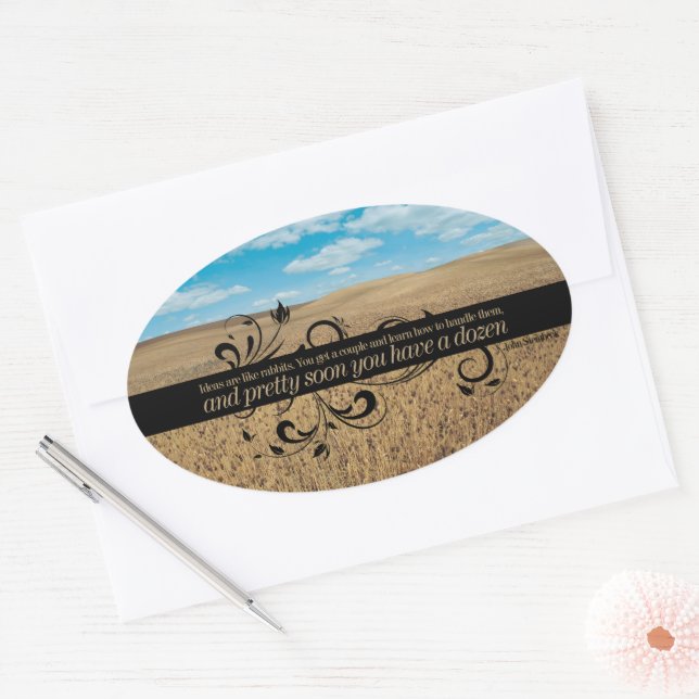 John Steinbeck Inspirational Zitat "Ideen" Ovaler Aufkleber (Umschlag)