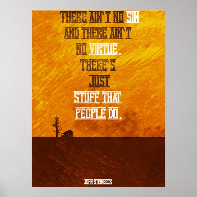 John Steinbeck Zitat Minimalistisch Poster (Vorne)