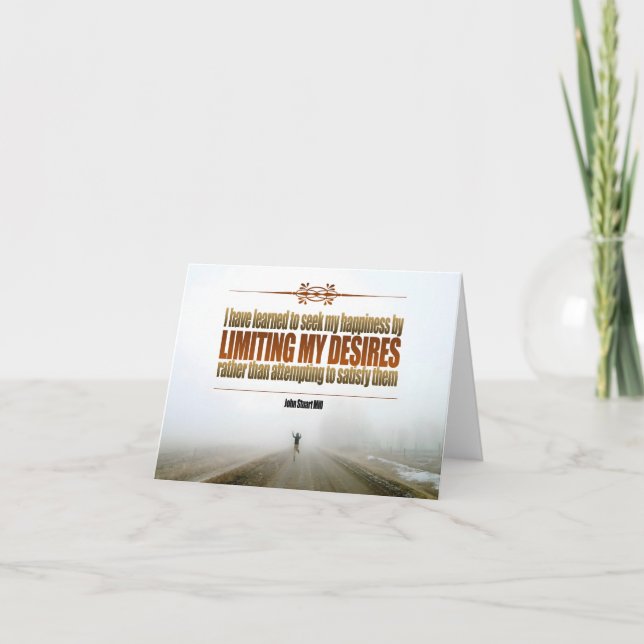 John Stuart Mill Inspiration Zitat "Glück" Dankeskarte (Vorderseite)