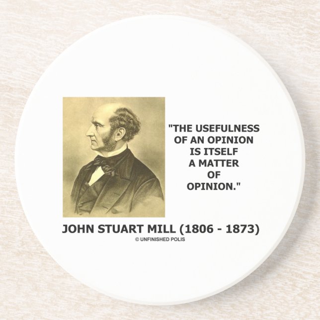 John Stuart Mill-Nützlichkeit eines Sandstein Untersetzer (Vorne)