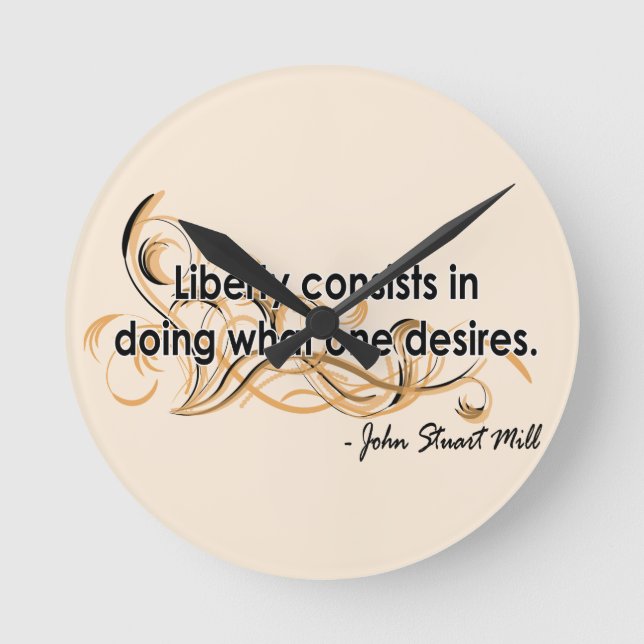 John Stuart Mill Runde Wanduhr (Vorderseite)