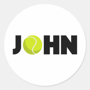 John Tennis Runder Aufkleber