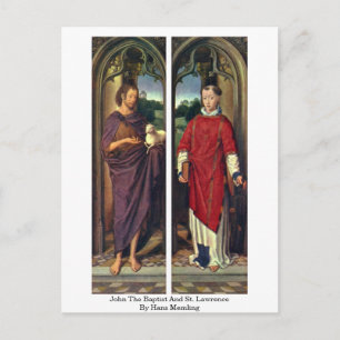 John the Baptist and St. Lawrence von Hans Memling Postkarte