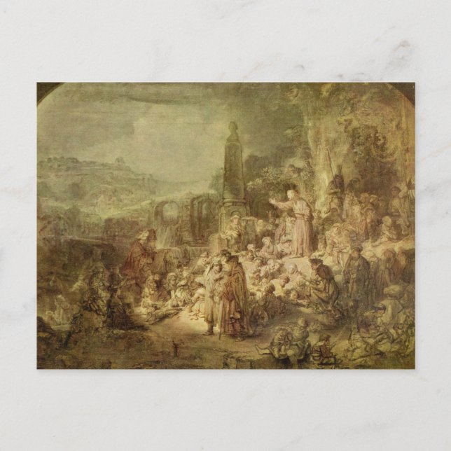John the Baptist Preaching by Rembrandt Postcard Postkarte (Vorderseite)