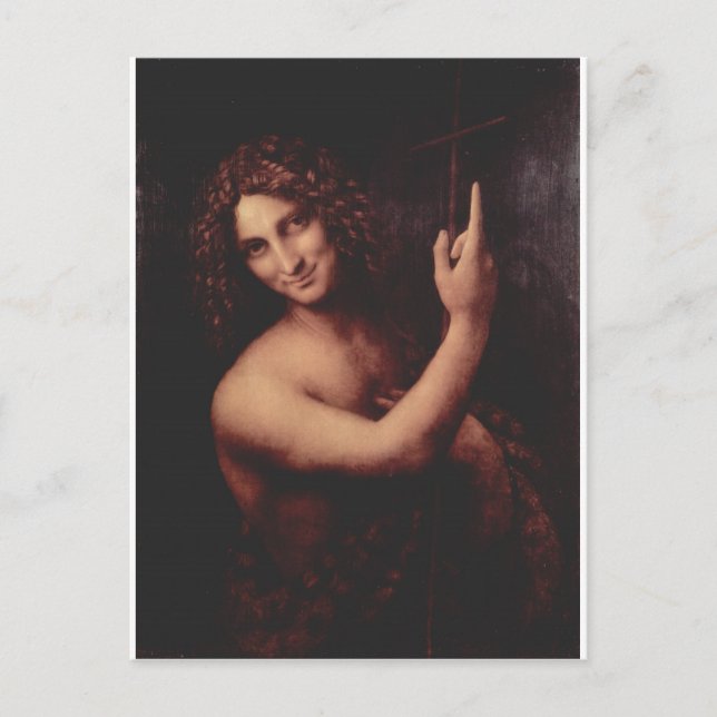 John the Baptist von Leonardo Da Vinci c. 1513-151 Postkarte (Vorderseite)
