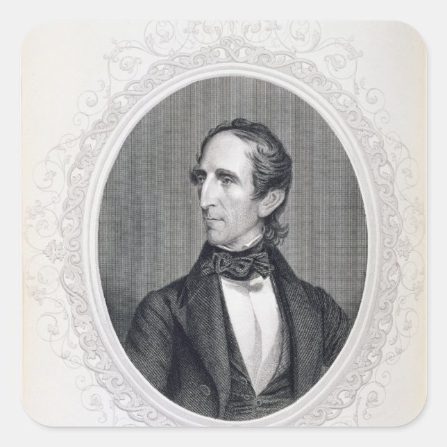 John Tyler Quadratischer Aufkleber (Vorderseite)