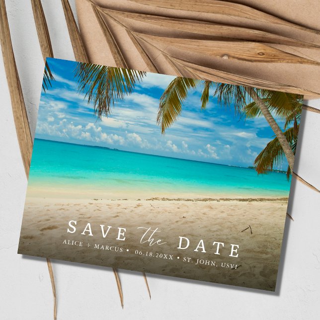 John USVI Hochzeit in Urlaubsort Save the Date Ankündigungspostkarte (St. John USVI Destination Wedding Save the Date )