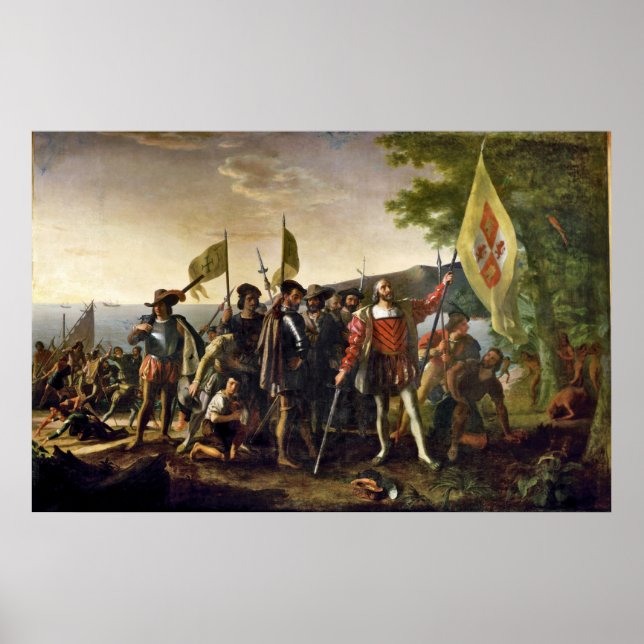 John Vanderlyn Landing of Columbus Poster (Vorne)