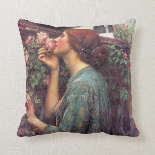 John W. Waterhouse Pre-Raphaelite Rose Pillow Kissen