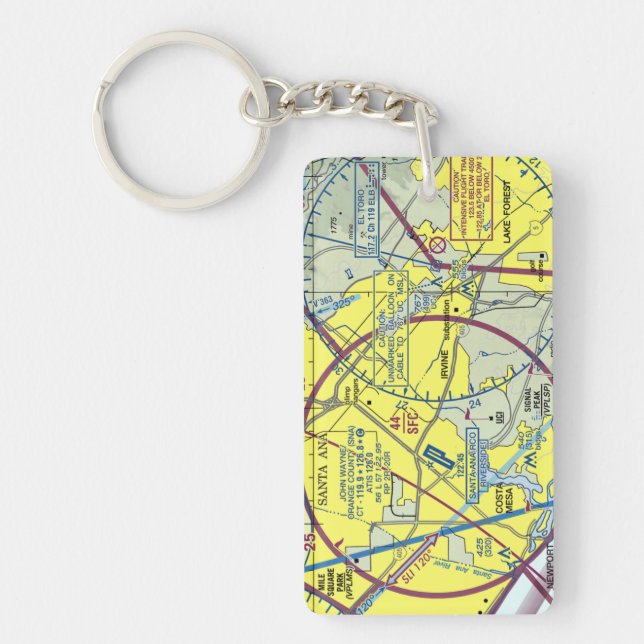 John Wayne Airport Chart / Taxistand Schlüsselanhänger (Vorderseite)