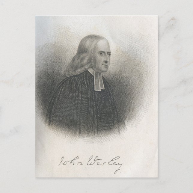 John Wesley Methodist Gründer Postkarte (Vorderseite)
