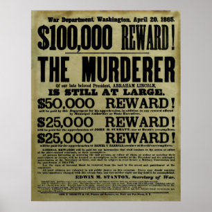 John Wilkes Booth Wollte Poster