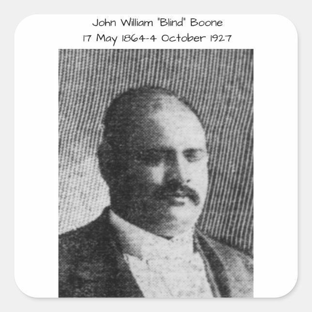 John William "Blind" Boone Quadratischer Aufkleber (Vorderseite)