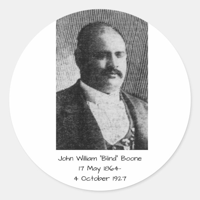 John William "Blind" Boone Runder Aufkleber (Vorderseite)