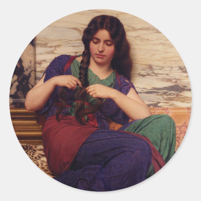 John William Godward Classic Round Sticker (Vorderseite)