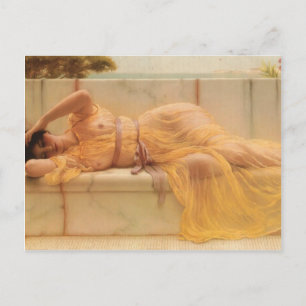 John William Godward- Girl in gelber Drapery Postkarte