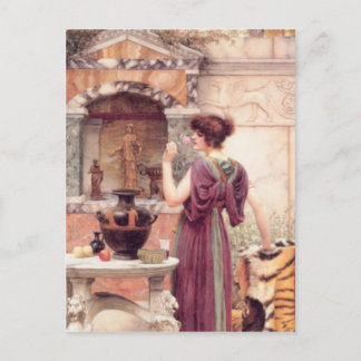 John William Godward - Im Garten Postkarte