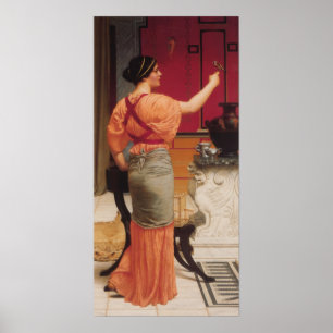 John William Godward - Lesbia mit ihrem Sparrow Poster