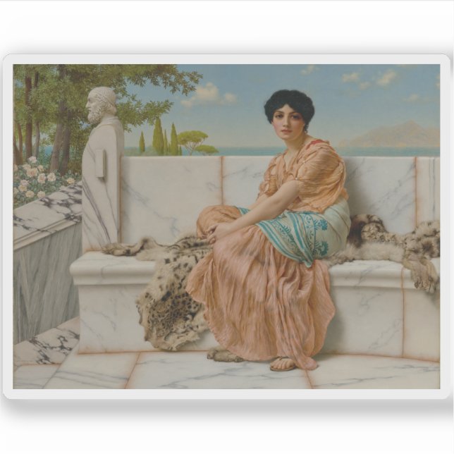 John William Godward - Reverie Aufkleber (Vorderseite)