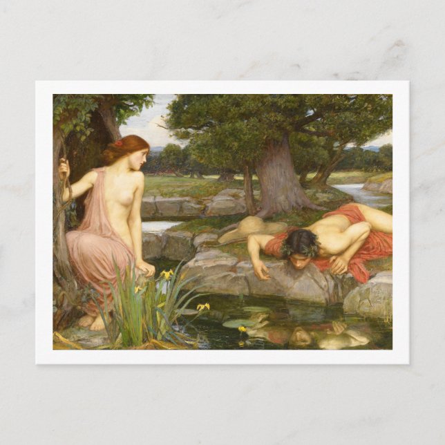John William Waterhouse, Echo und Narcissus Postkarte (Vorderseite)