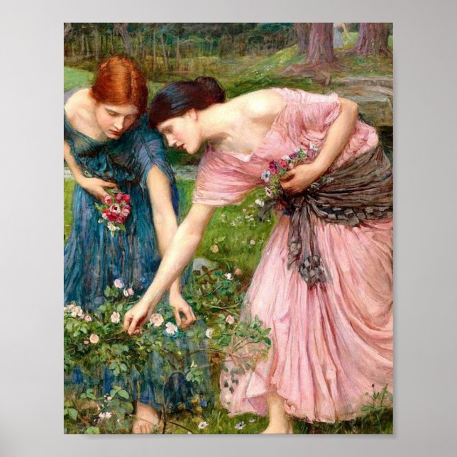 John William Waterhouse Gather Ye Rosenknospe Poster (Vorne)
