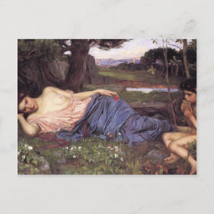 John William Waterhouse-Höre auf meine süße Pipeli Postkarte