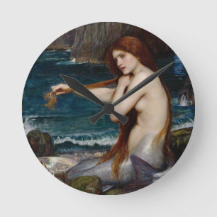 John William Waterhouse Meerjungfrau Runde Wanduhr