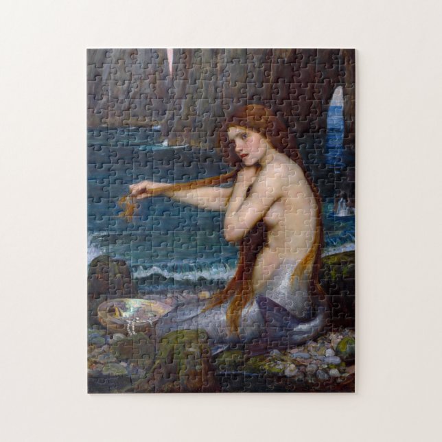 John William Waterhouse Mermaid Art Puzzle (Vertikal)