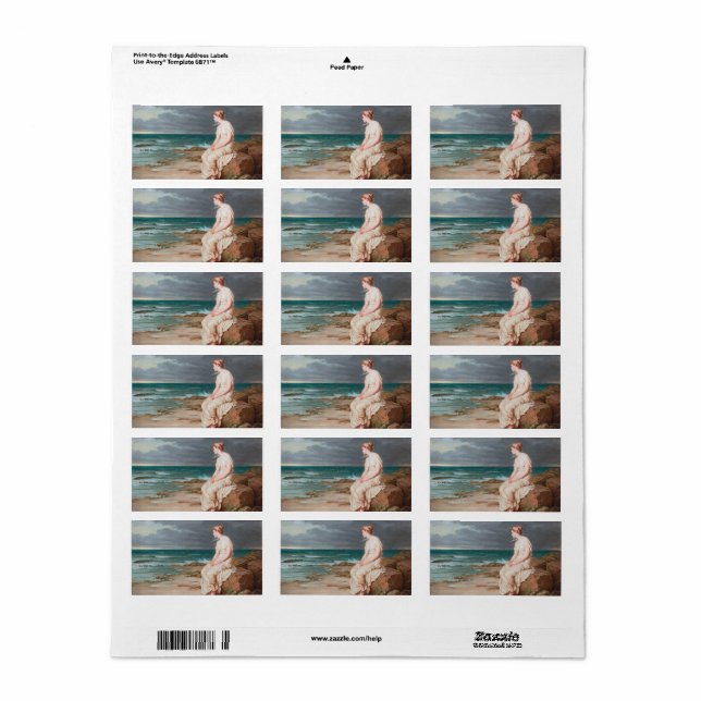 John William Waterhouse Miranda Art Labels Adressaufkleber (Vorne)