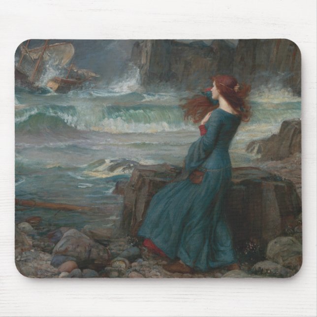John William Waterhouse - Miranda - der Sturm Mousepad (Vorne)