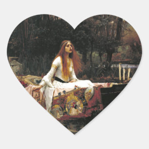 John William Waterhouse The Lady of Shalott Herz-Aufkleber