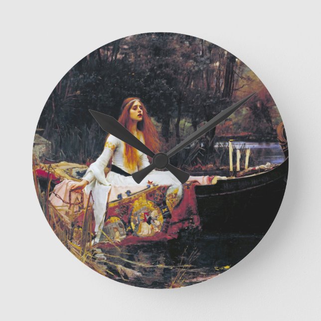 John William Waterhouse The Lady of Shalott Runde Wanduhr (Vorderseite)