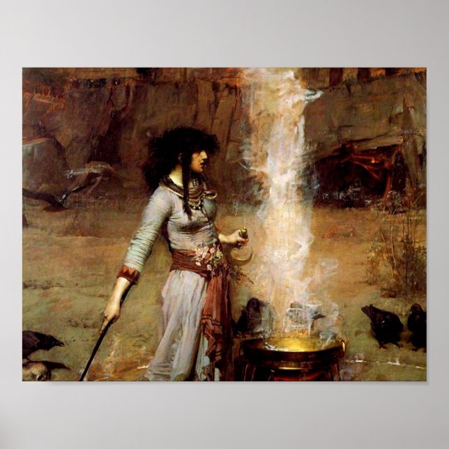 John William Waterhouse The Magic Circle Poster (Vorne)