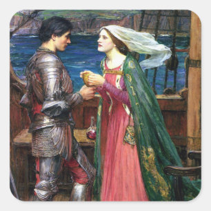 John William Waterhouse Tristan und Isolde Quadratischer Aufkleber