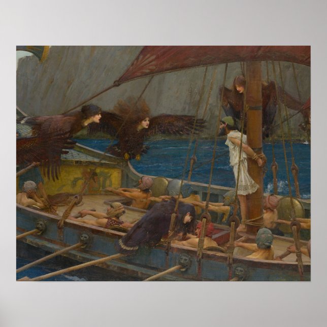John William Waterhouse - Ulysses und die Sirens Poster (Vorne)